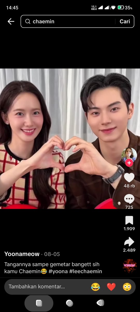 Lee Chaemin dan YoonA (tiktok)